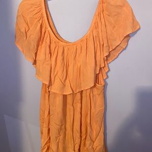 off the shoulder salmon top